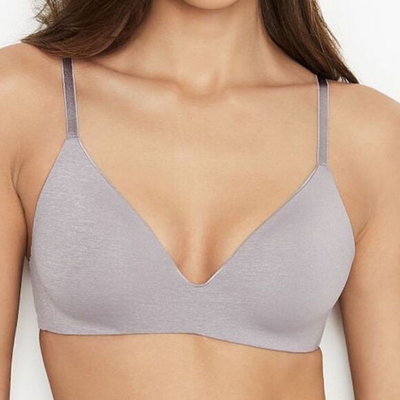 NWOT Victoria’s Secret T-Shirt Lightly Lined Wireless Silver Bra Size 34DDD - Picture 1 of 7